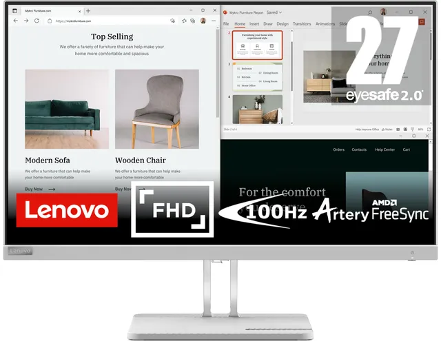 lenovo-l27e-40-moniteur-full-hd-27-va-100-hz-1920x1080-4-ms-amd-freesync-antiref image 1