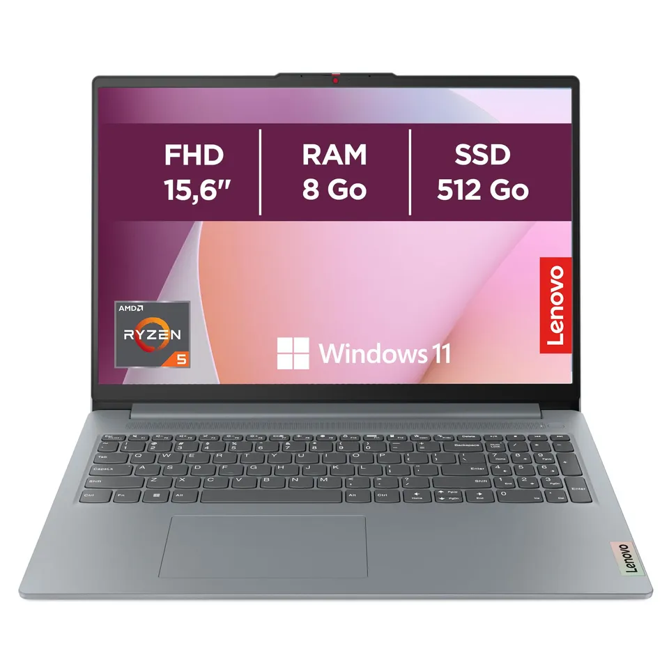 lenovo-ideapad-slim-3-15amn8-ordinateur-portable-15-6-fhd-amd-ryzen-5-7520u-ram- image 1