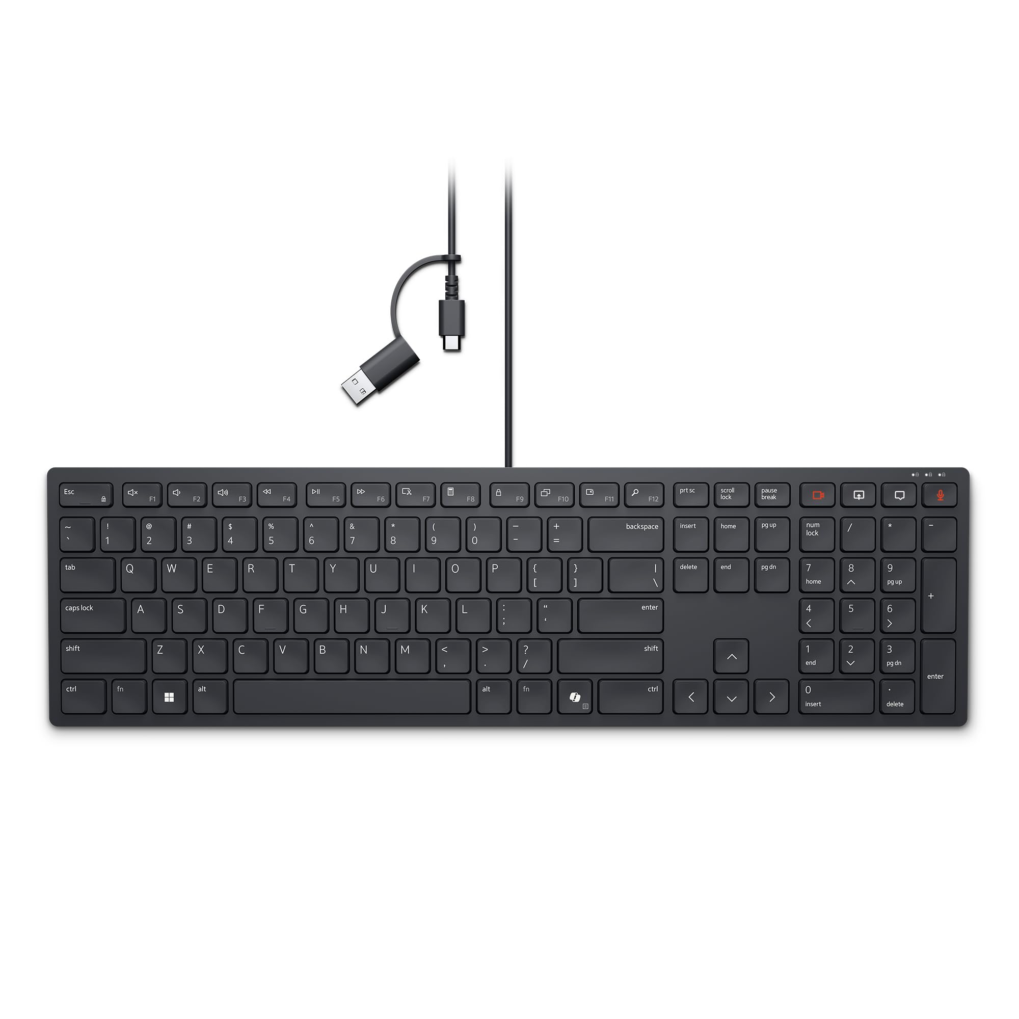 dell-pro-clavier-filaire-1727-azerty-clavier-usb-c-silencieux-avec-touches-de-co image 1
