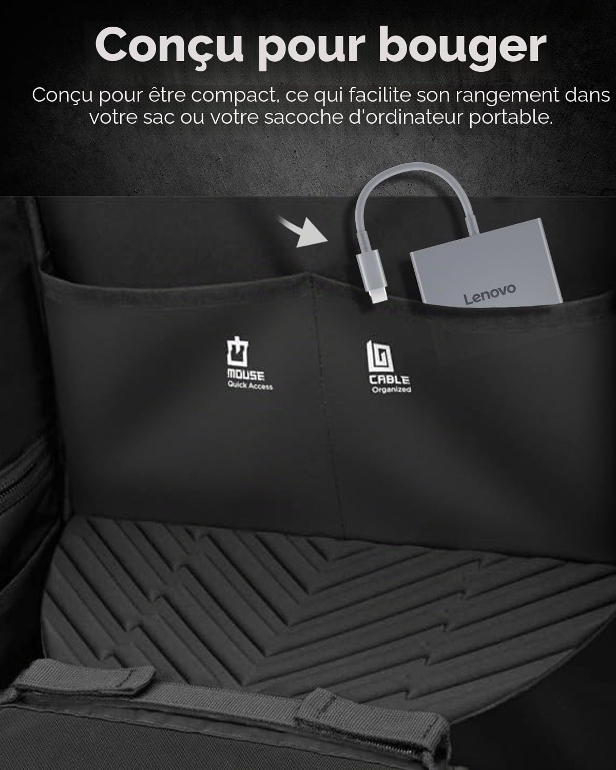 lenovo-hub-de-voyage-usb-c-4-en-1-avec-c-ble-int-gr-hdmi-4k-60hz-2x-usb-a-3-2-ja image 4