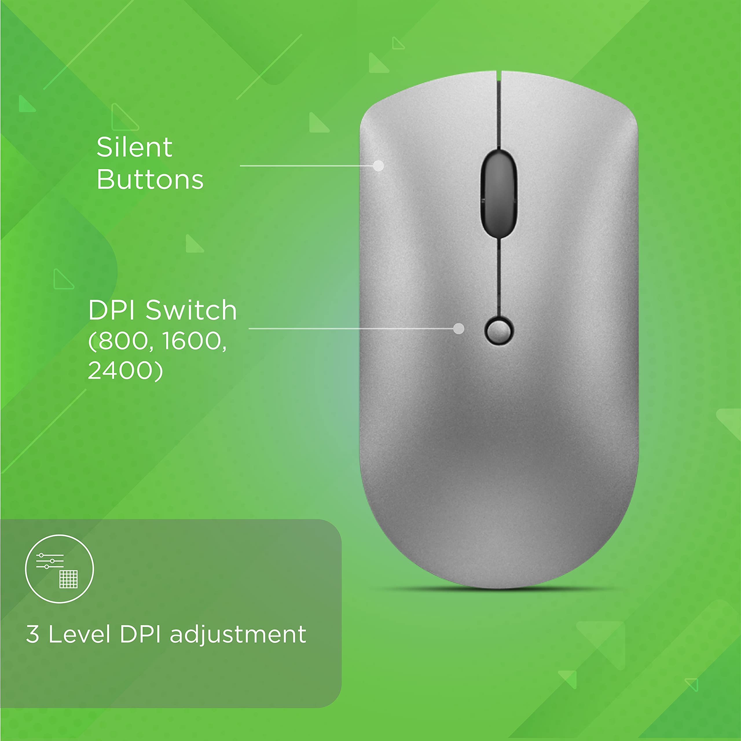 lenovo-600-souris-silencieuse-bluetooth-5-0-compacte-capteur-2400-dpi-gris image 2