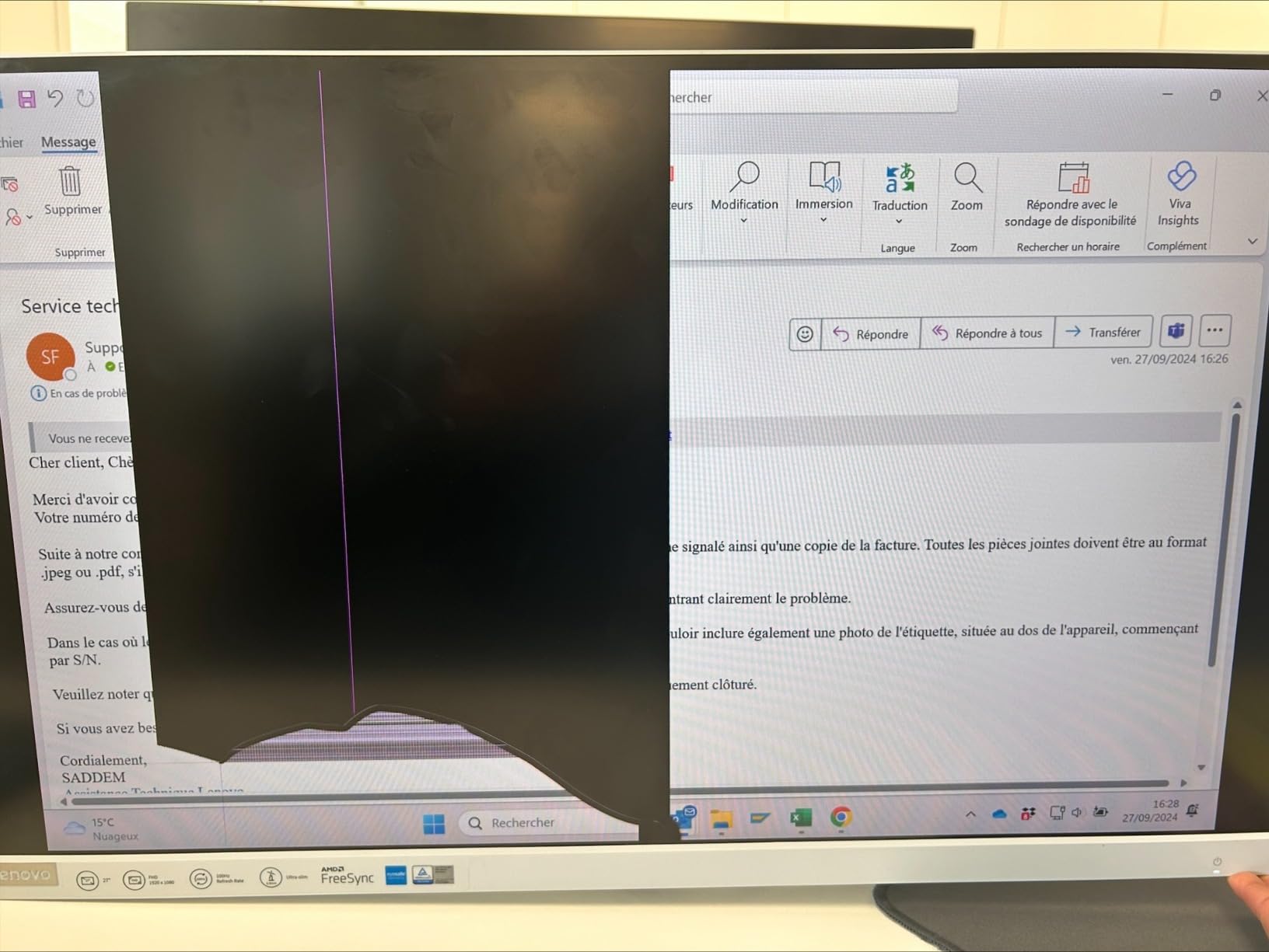 Grand écran parfait pour le télétravail