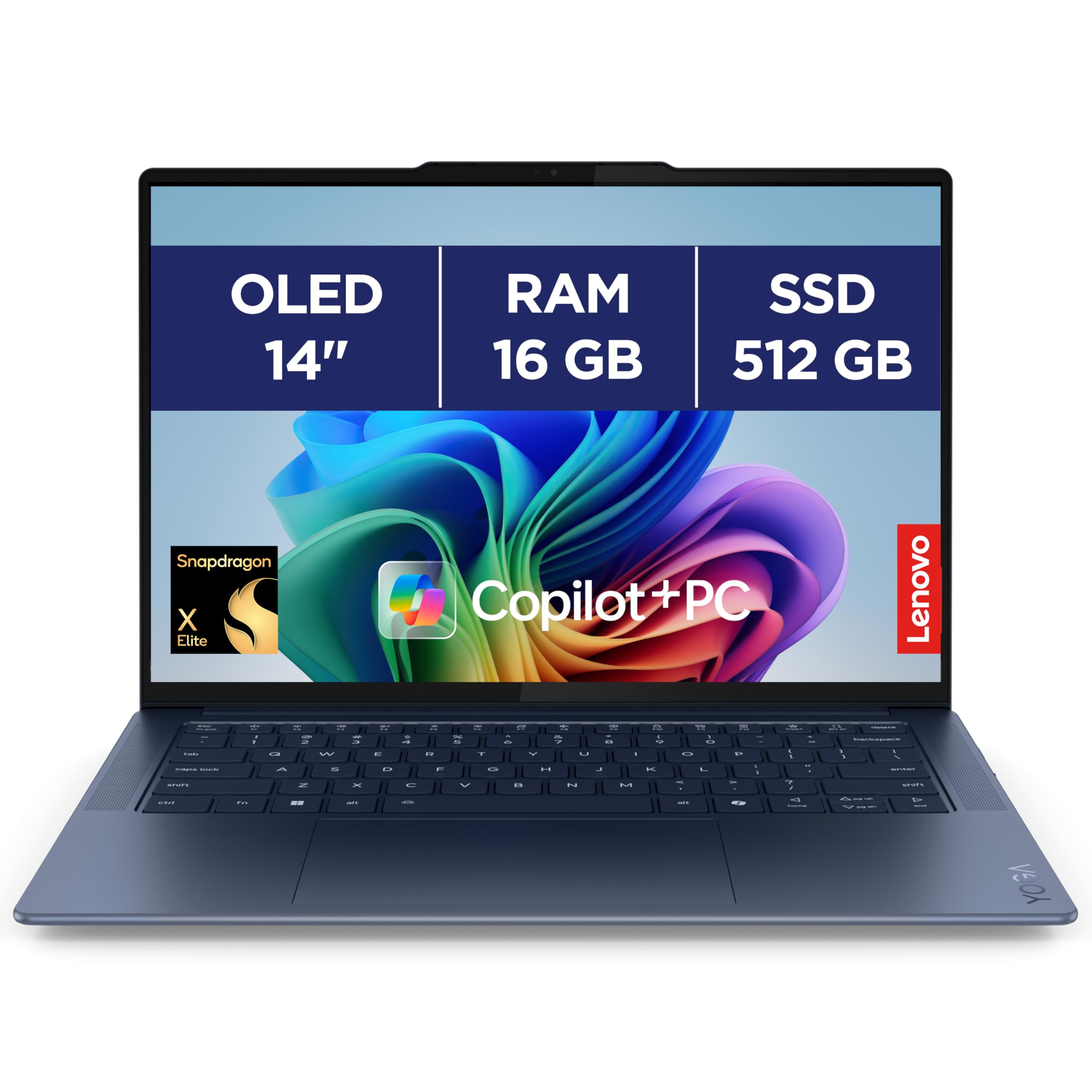 lenovo-yoga-slim-7-14q8x9-ordinateur-portable-copilot-14-3k-oled-90hz-snapdragon image 1