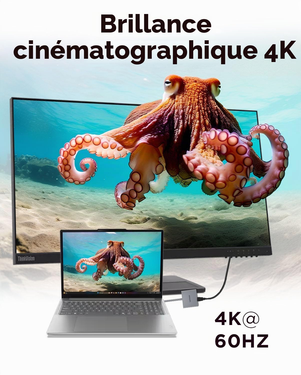lenovo-hub-de-voyage-usb-c-4-en-1-avec-c-ble-int-gr-hdmi-4k-60hz-2x-usb-a-3-2-ja image 5