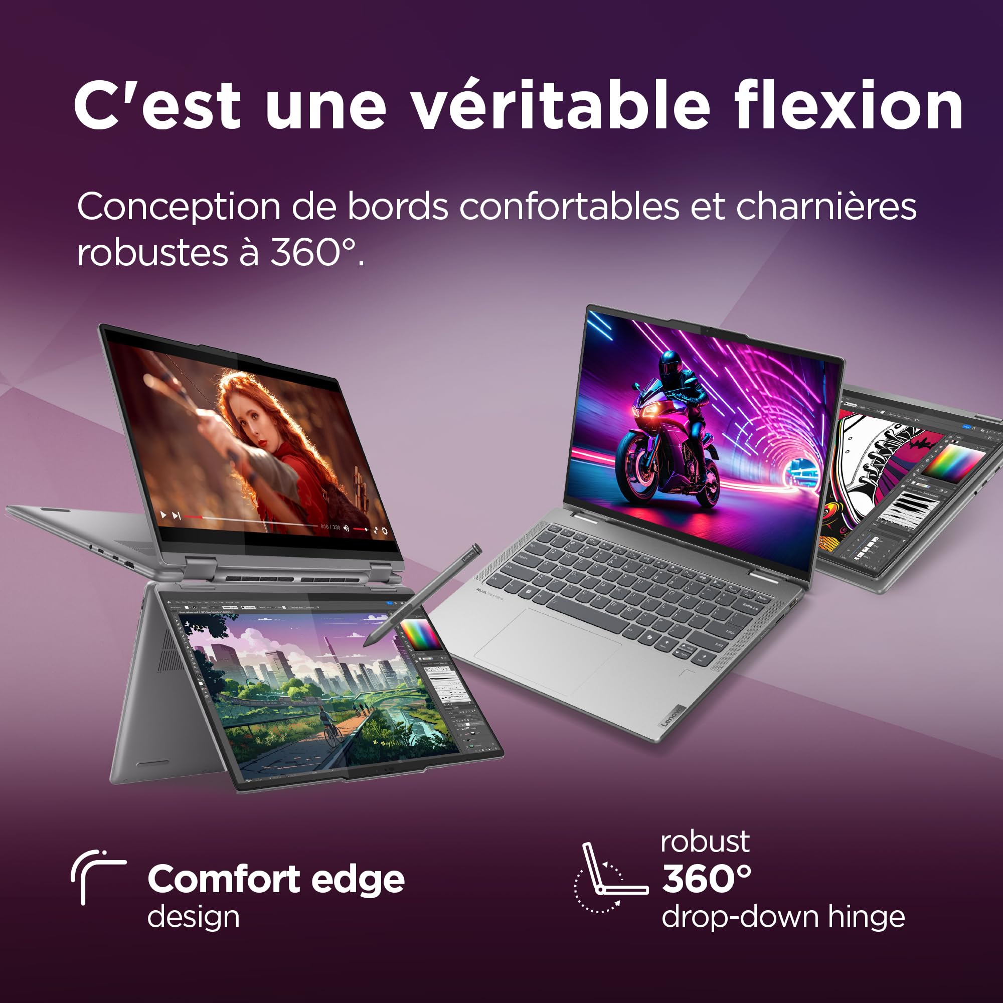 lenovo-yoga-7-2-en-1-14ahp9-portable-ai-14-wuxga-oled-tactile-amd-ryzen-5-8640hs image 2