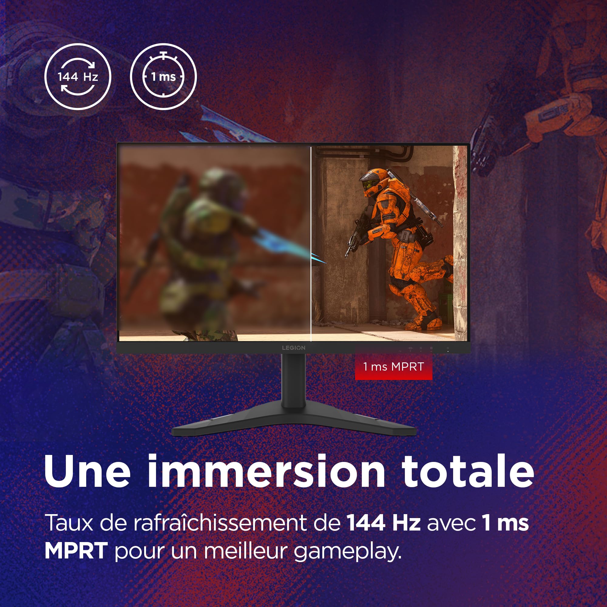 lenovo-legion-r24s-cran-gaming-23-8-fhd-ips-144-hz-1-ms-avec-hdmi-dp-et-c-ble-dp image 2